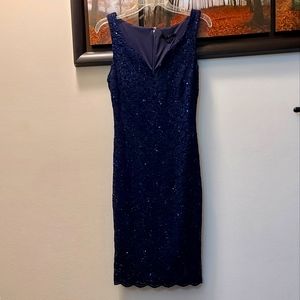 Glittered blue formal dress